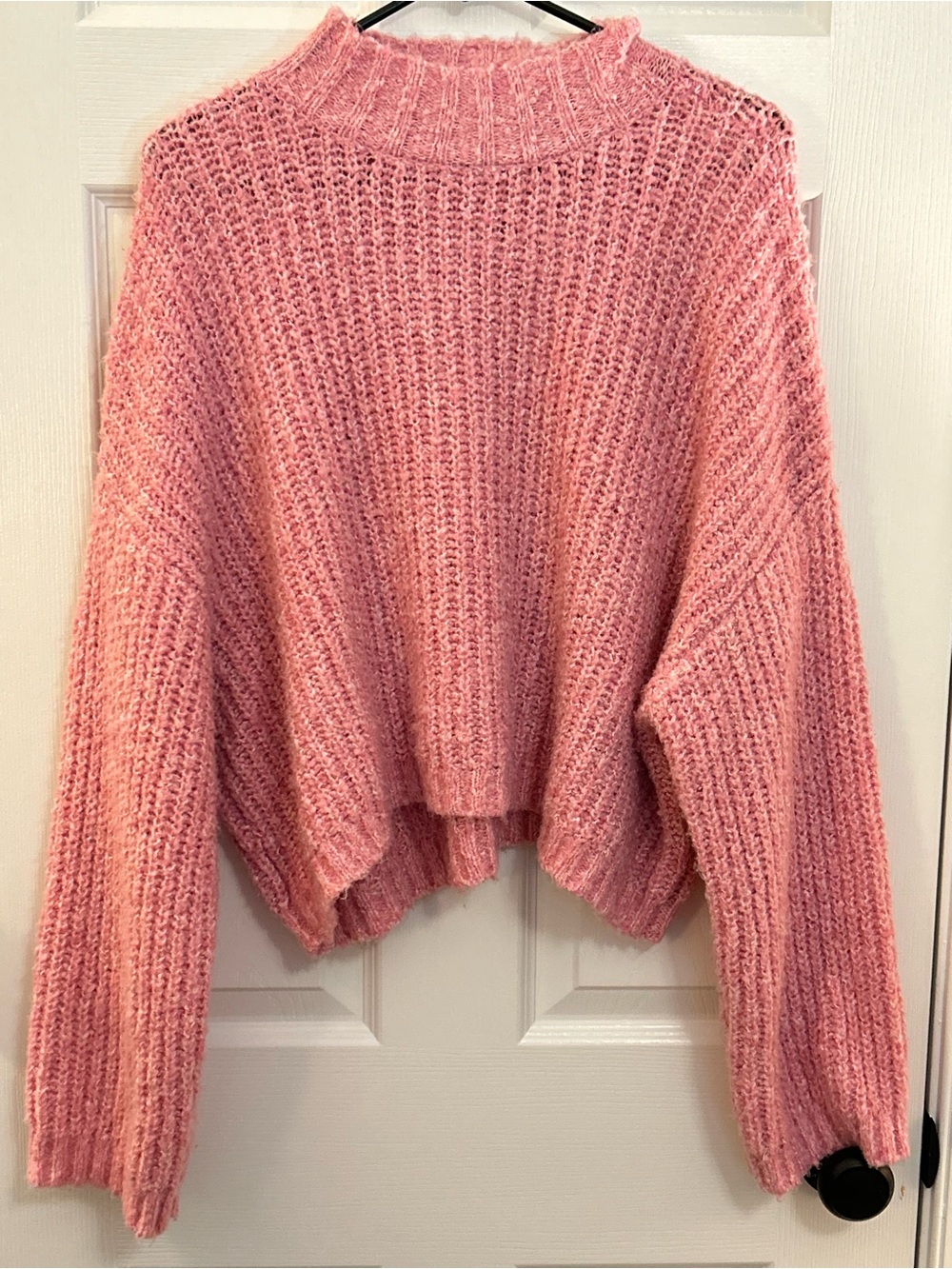 Sincerely Jules Pink Chunky Knit Cropped Sweater Size XL